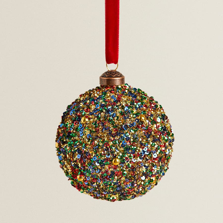 Елочный шар с пайетками