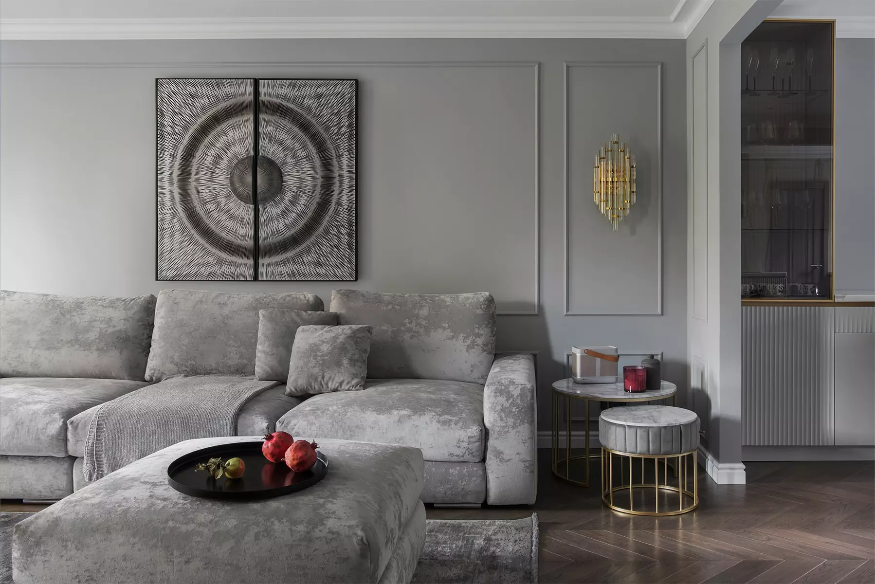 Разнообразие фактур в интерьере трехэтажного таунхауса в Одинцово — проект Натальи Чусовой и Марии Вакар