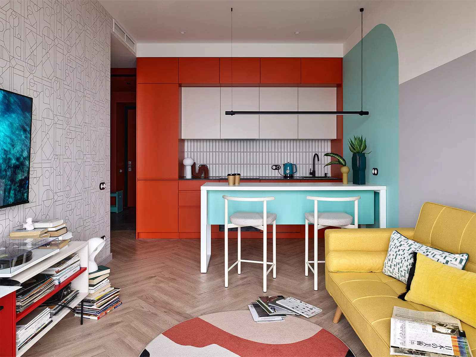 Праздничный интерьер столичной квартиры под сдачу в аренду — проект Владимира Афанасьева