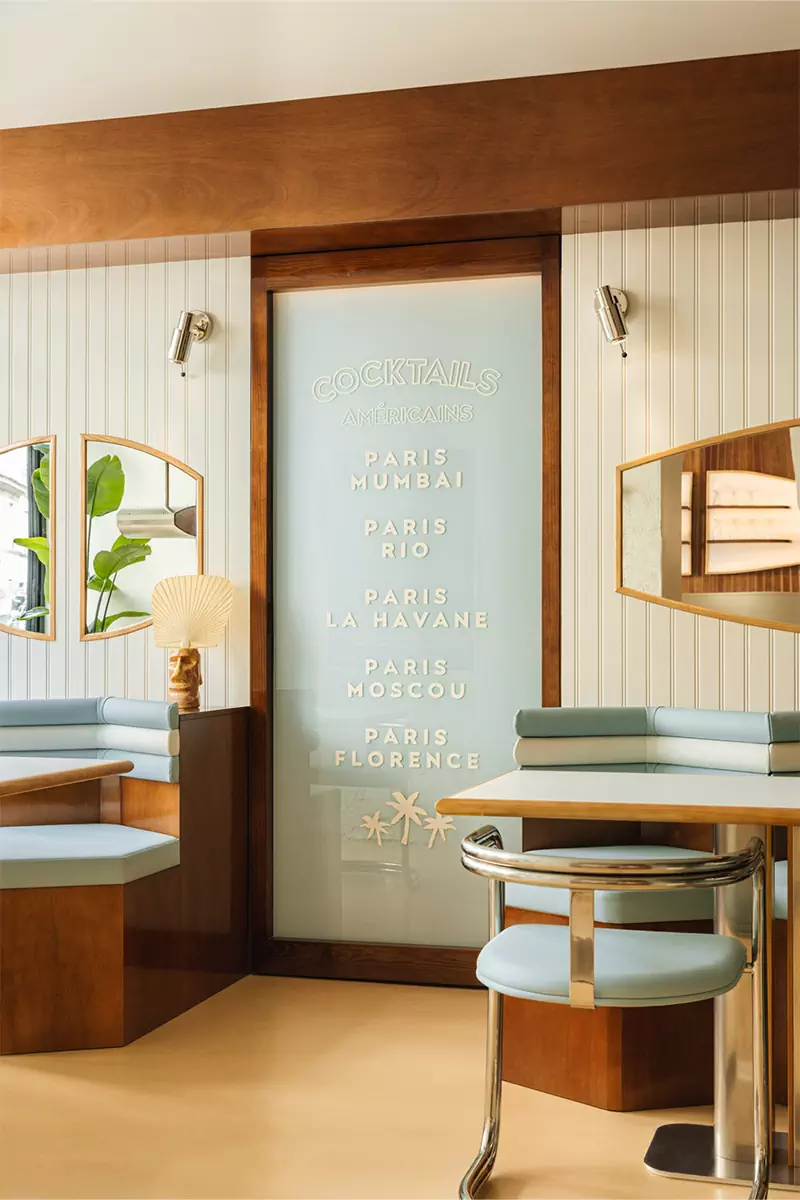 Элементы ар-деко и романтика круизных лайнеров в интерьере французской бургерной — проект Руди Генера