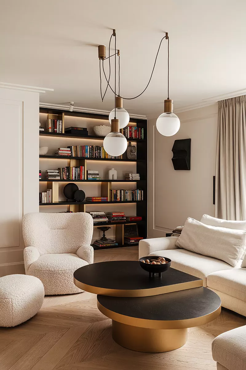 Лаконичные цвета и благородные фактуры в интерьере квартиры в историческом доходном доме — проект Paulina Dziedzic Studio