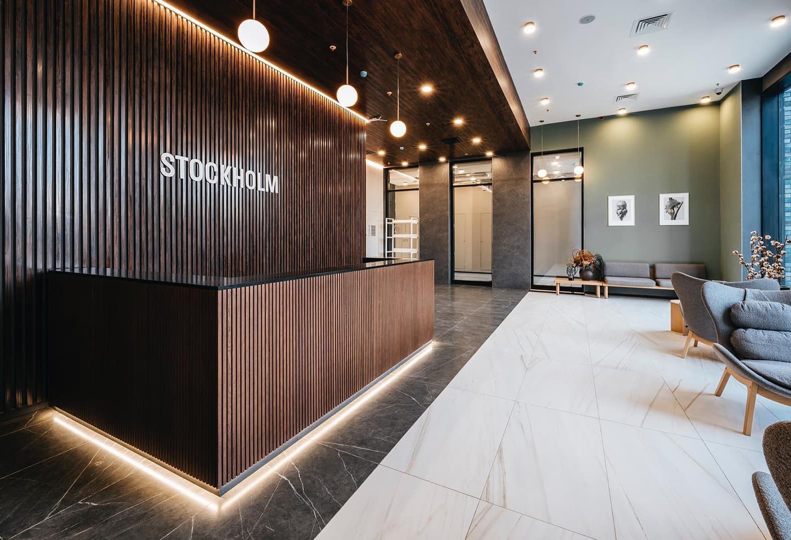 Лобби в ЖК «Метрополия», проект Blank Architects