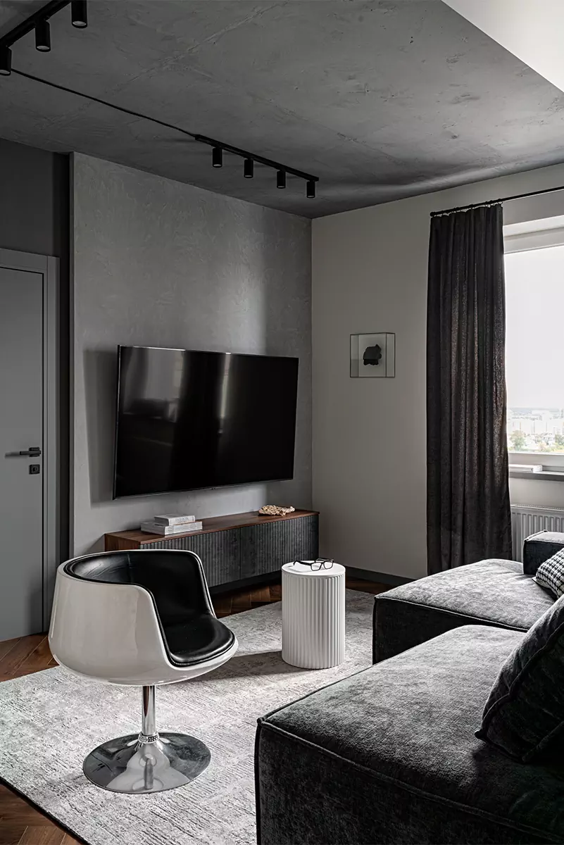 Контрасты и неожиданные решения в интерьере квартиры для молодой пары — проект Артема Шакурова