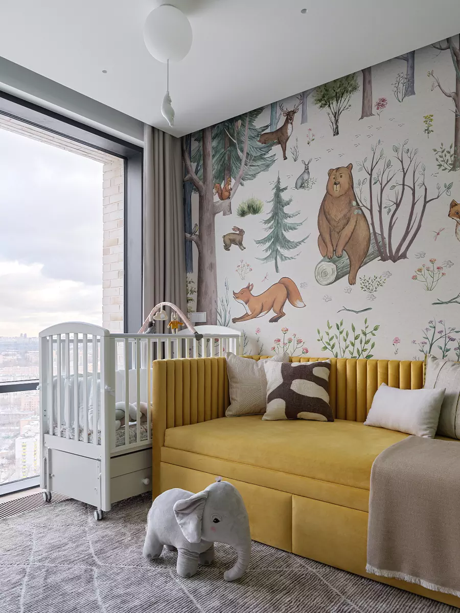 Гармония прямых линий и сочных цветов в интерьере квартиры для дружной семьи — проект студии A&ES