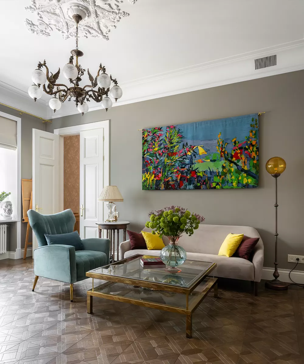 На стыке эпох: эклектичный интерьер квартиры в московском доходном доме — проект Елены Никитиной