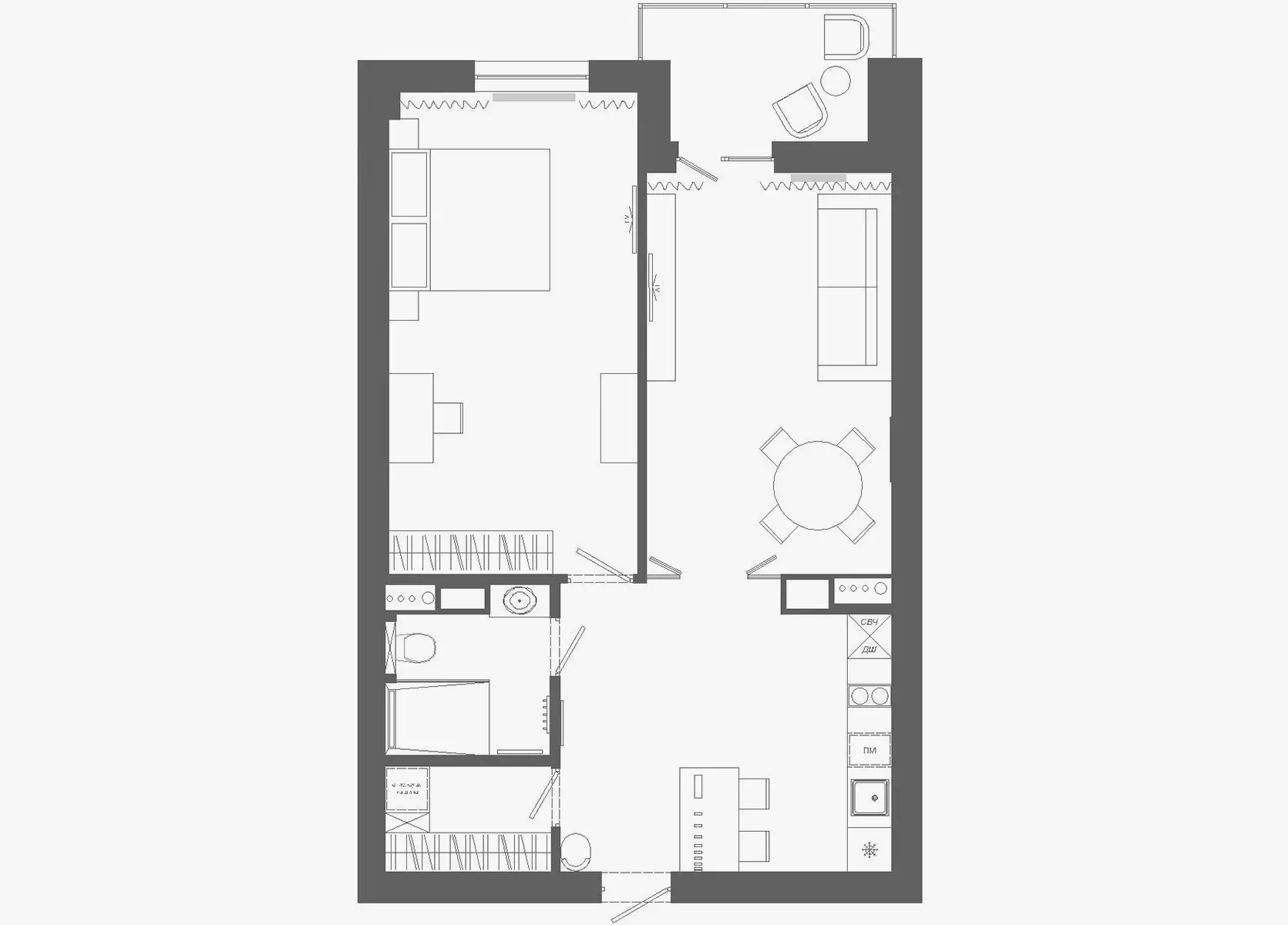Воздушный и полный света интерьер квартиры с цветовыми акцентами — проект Анастасии Гончаровой