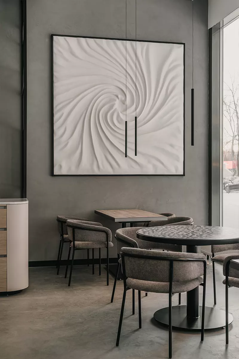 Воздушный интерьер модного гастрономического пространства в Тюмени — проект Анастасии Суховой