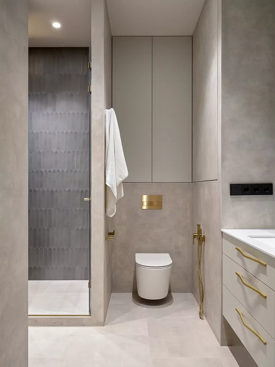 Микс простых форм и сложных фактур в интерьере квартиры для молодой девушки — проект Екатерины Бобровой