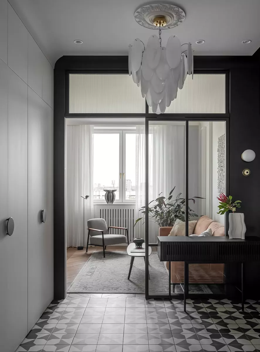 Черно-белые контрасты в интерьере квартиры на Кутузовском проспекте — проект студии ARDdesign