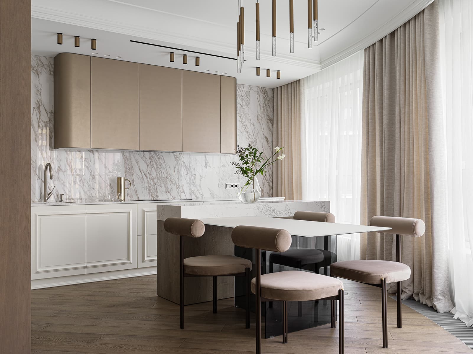 Элегантный интерьер квартиры со сложной планировкой и продуманной детской — проект Евгения Яковлевой