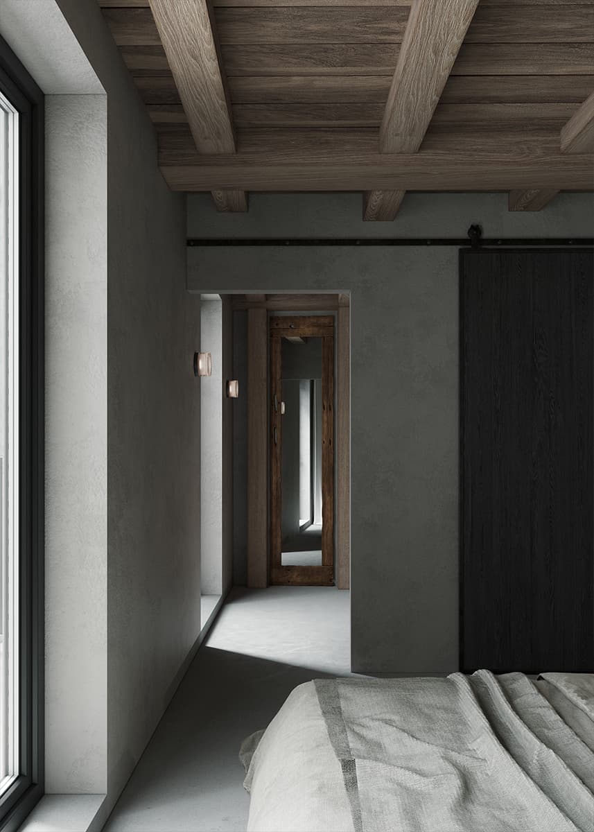 Брутальные фактуры и отсылки к модернизму в интерьере старинного парижского коттеджа — проект BRANCH STUDIO