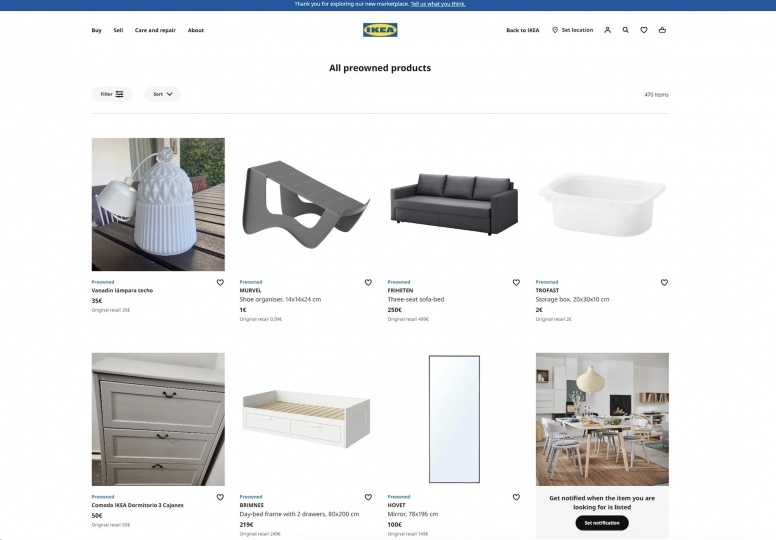 IKEA создала платформу для перепродажи мебели