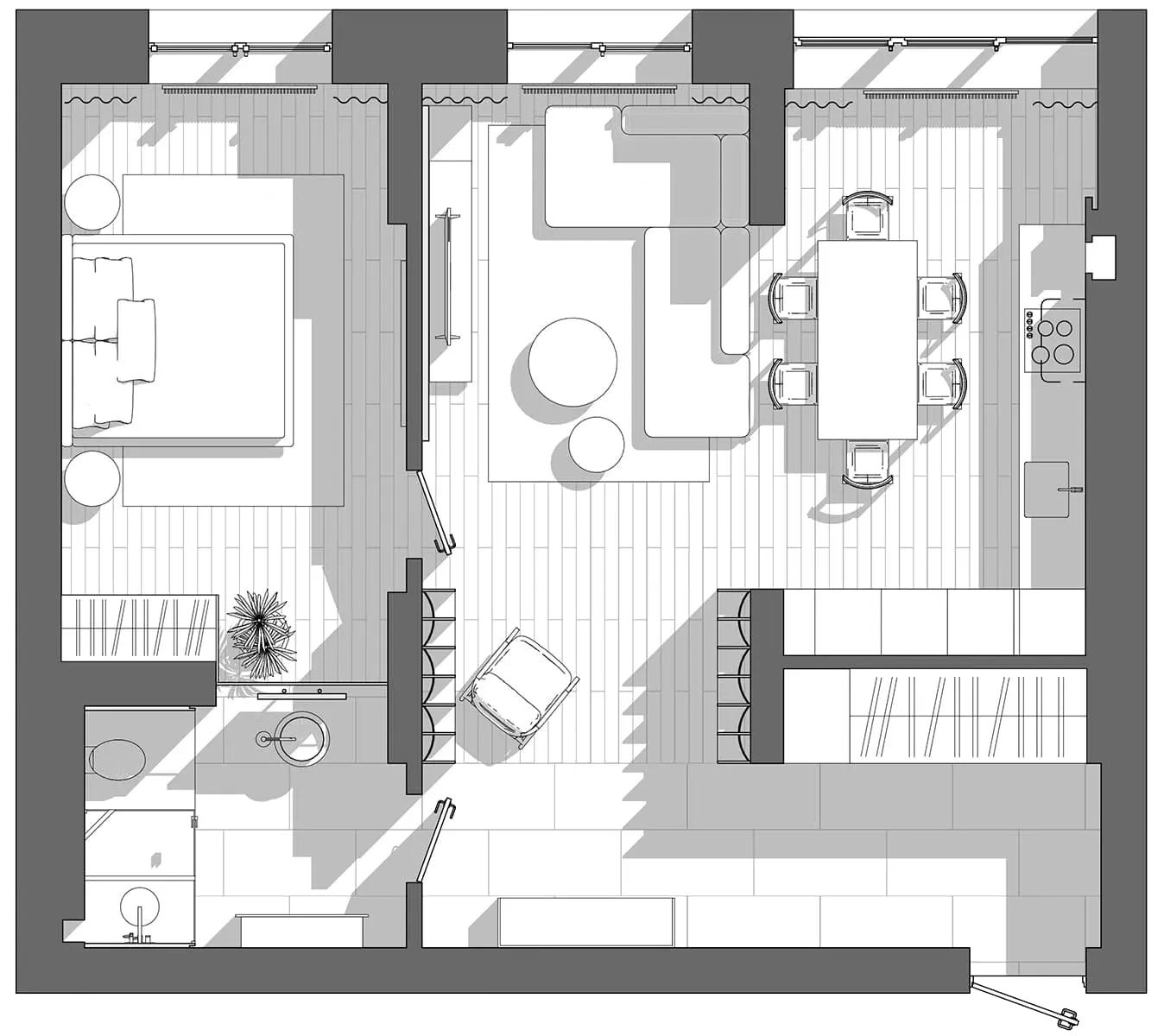 Спокойствие и практичность в интерьере квартиры для предпринимателя из Саратова — проект QUADRUM