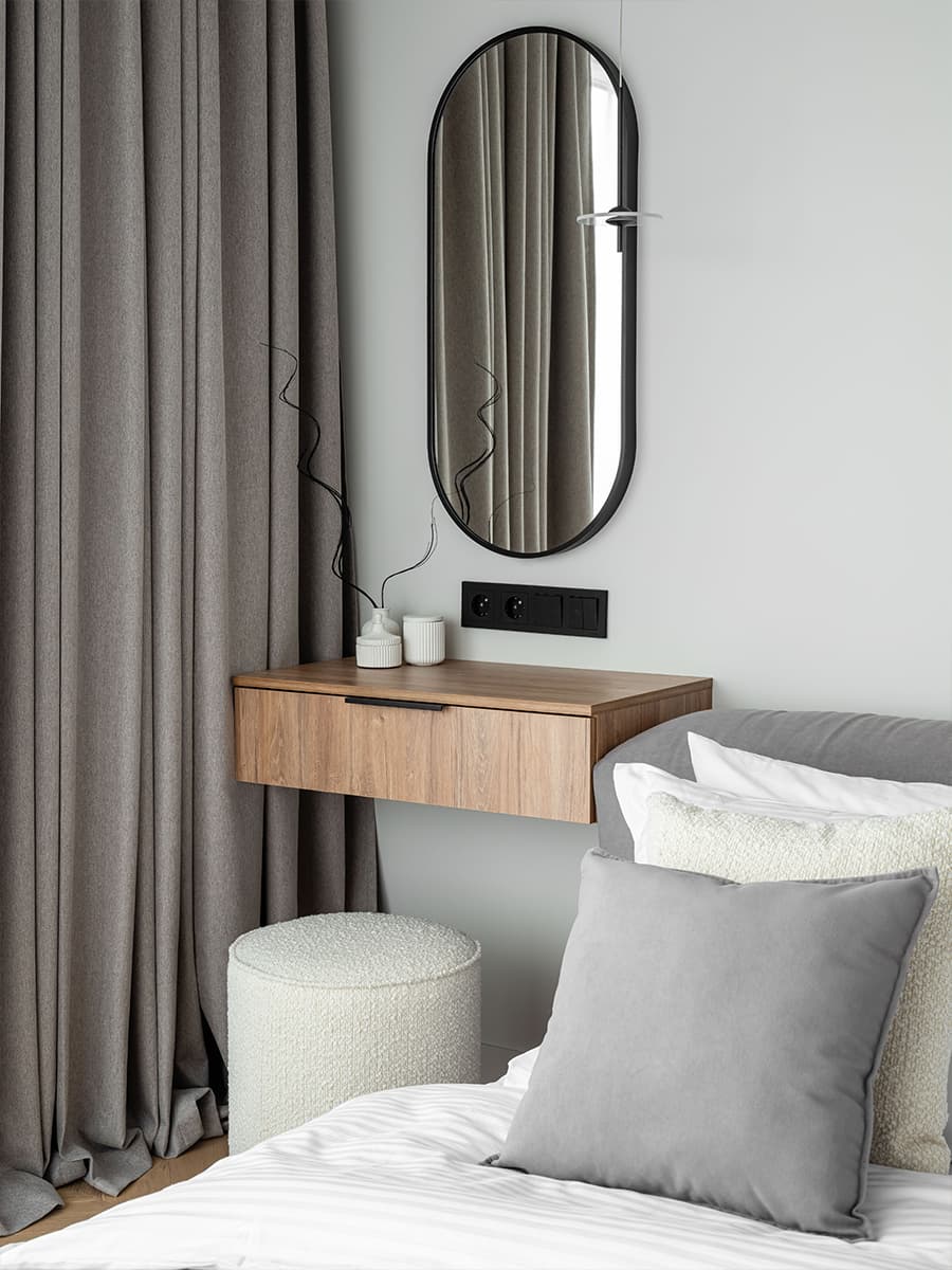 Двухуровневый остров в светлом интерьере квартиры для пары путешественников — проект Yuloo Studio