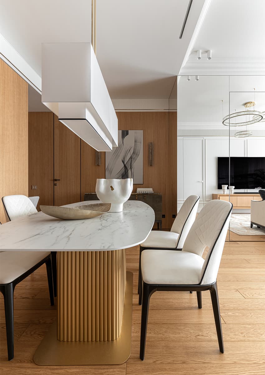 Воздушный интерьер квартиры с теплой палитрой материалов — проект Ирины Шевченко