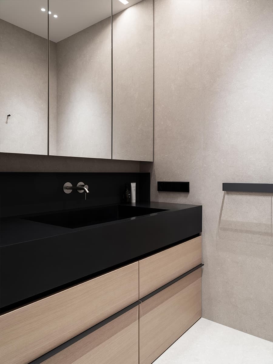 Продуманный до мелочей интерьер квартиры с графичными деталями — проект bureau SLOVO