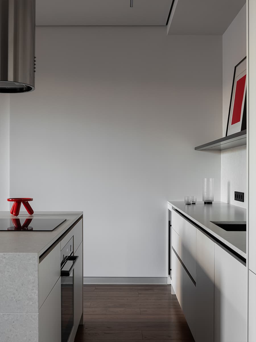 Радиусные перегородки в умиротворяющем интерьере для семьи — проект студии интерьерного дизайна STUDIO WHITE DESIGN