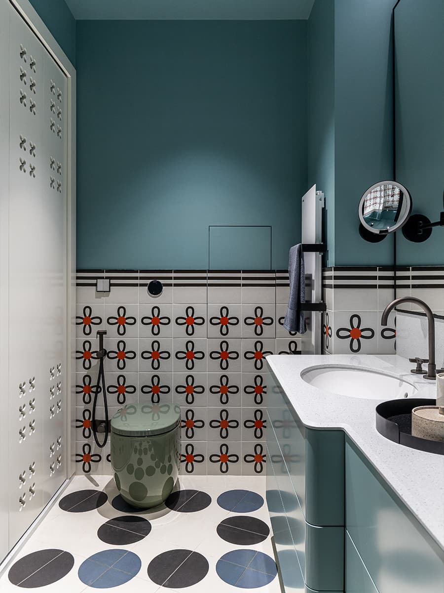 Элементы конструктивизма в красочном интерьере большой квартиры — проект Architecture design MatGolm