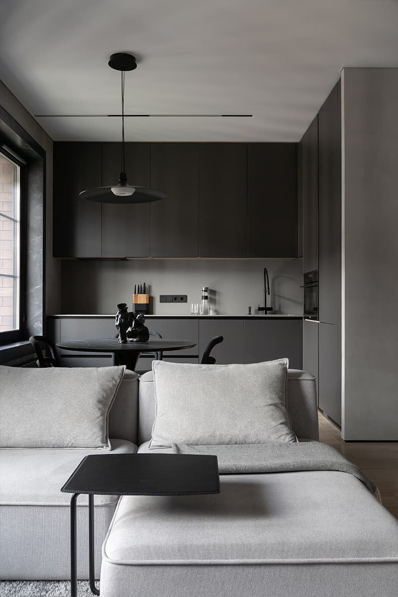 Графичный интерьер квартиры для молодого бизнесмена — проект Николая Дембовского