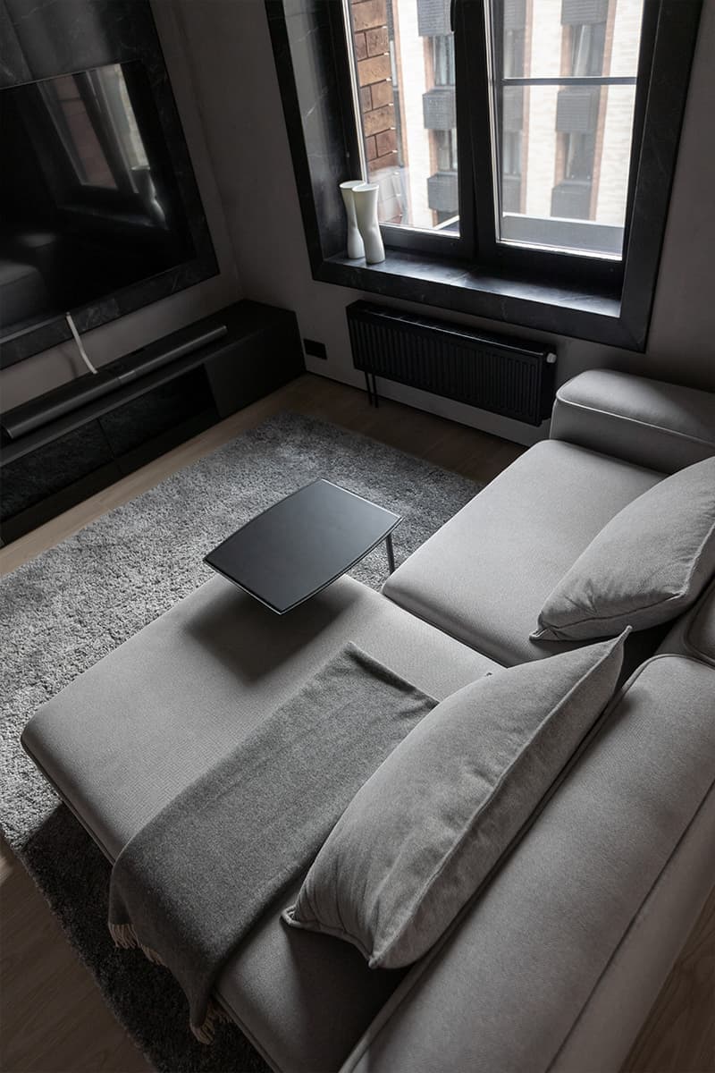 Графичный интерьер квартиры для молодого бизнесмена — проект Николая Дембовского