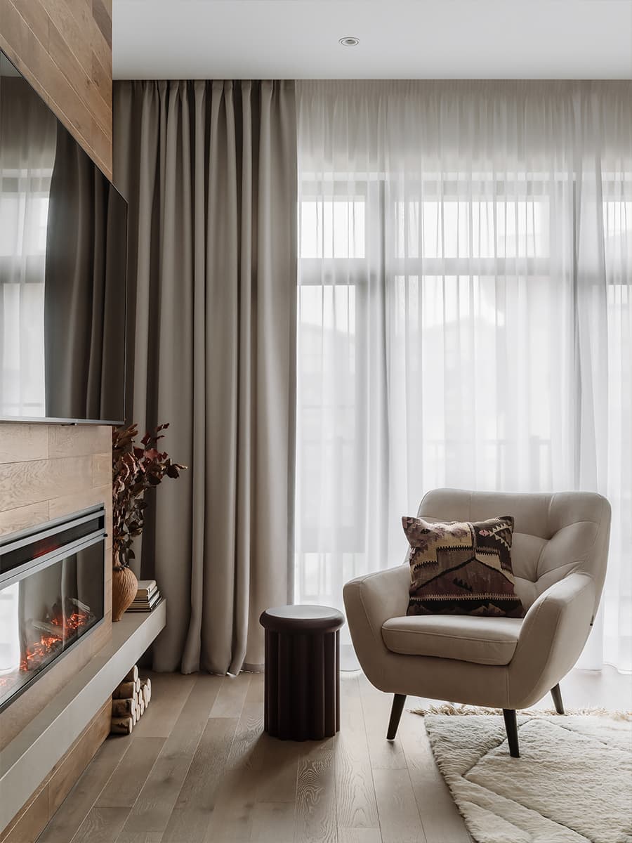 Обволакивающий интерьер квартиры для загородного отдыха — проект студии Елизаветы Ляпиной