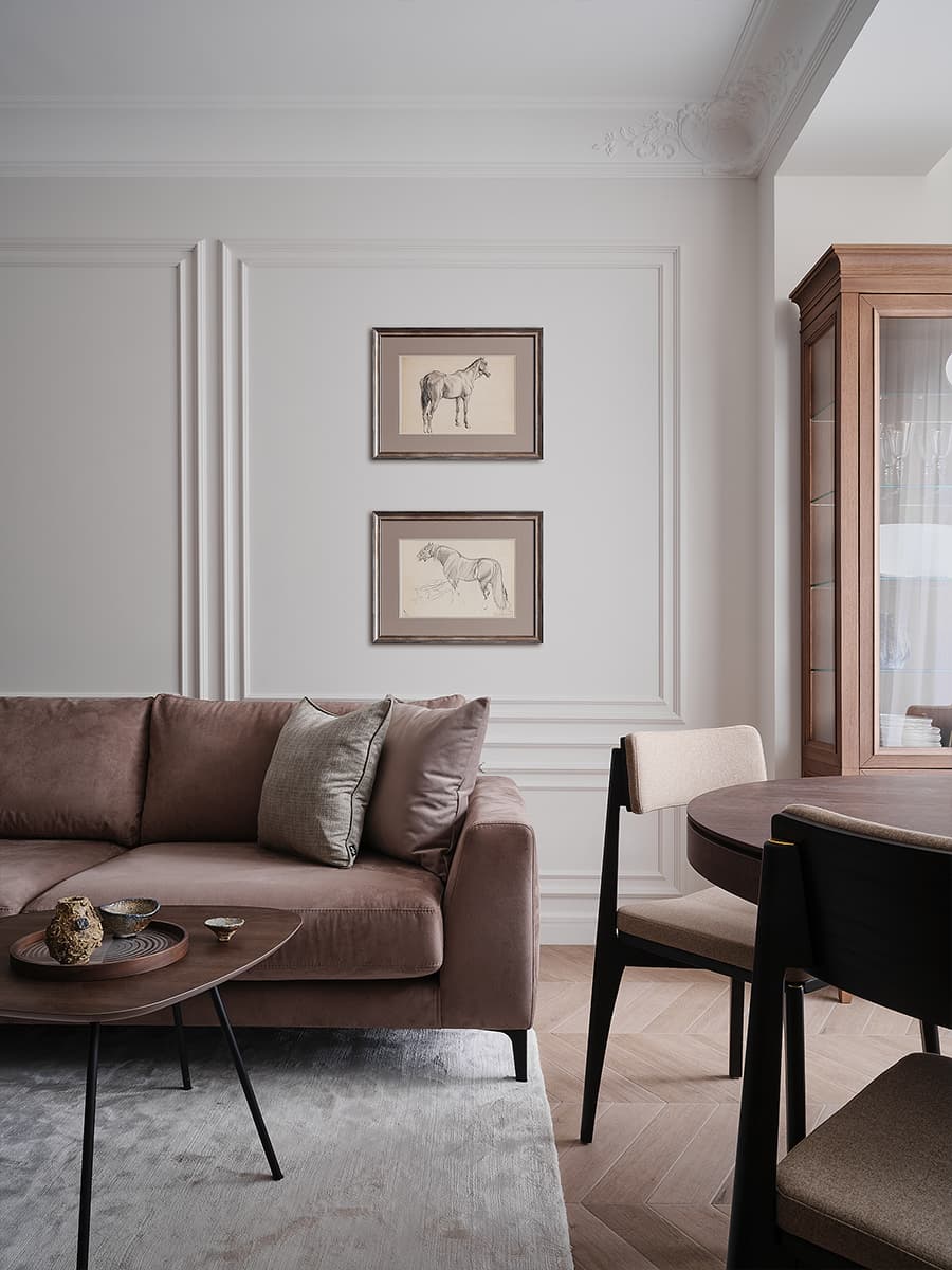 Шоколадные и персиковые тона в интерьере семейной квартиры — проект Дженнет Койтемировой