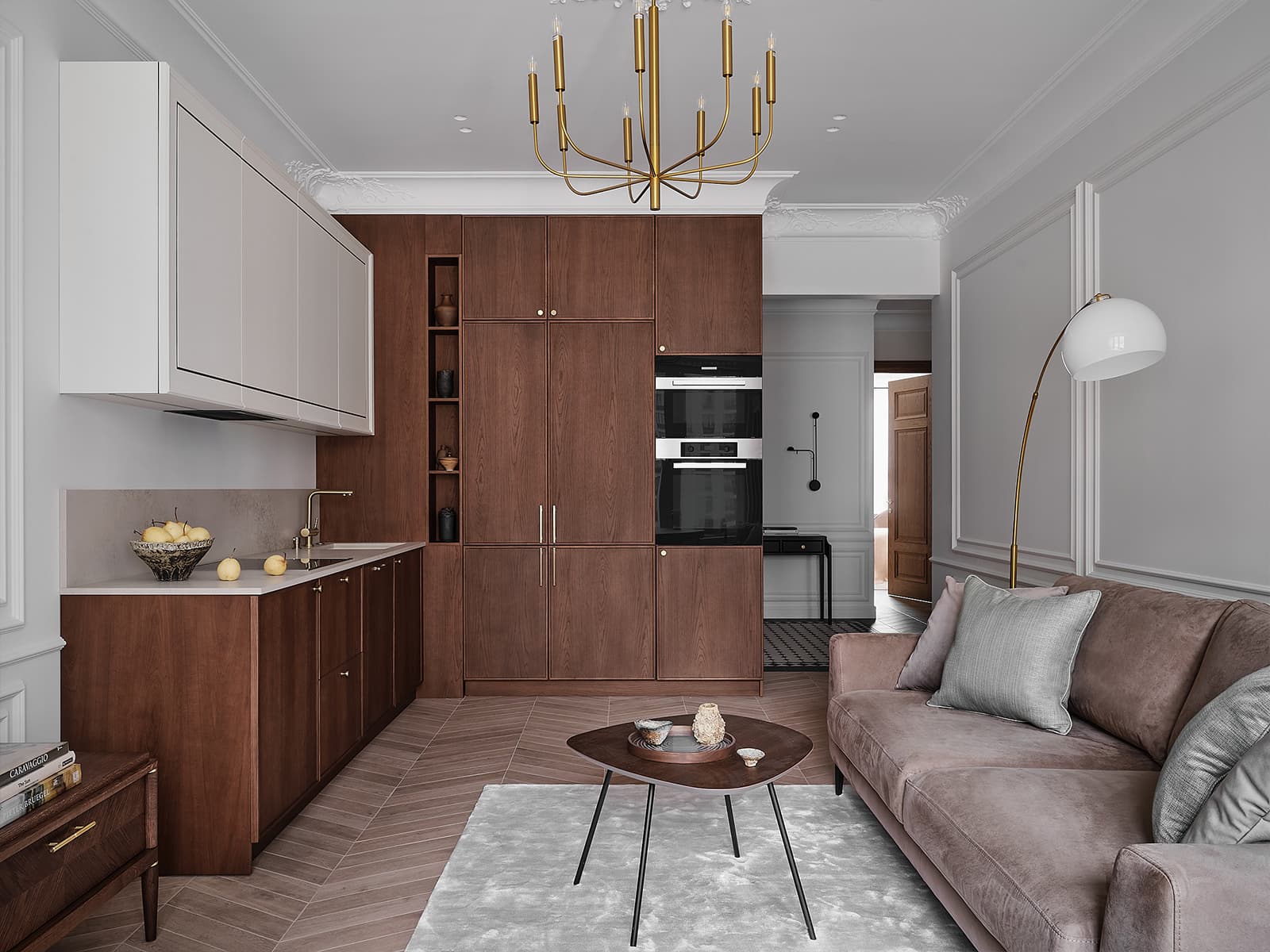 Шоколадные и персиковые тона в интерьере семейной квартиры — проект Дженнет Койтемировой