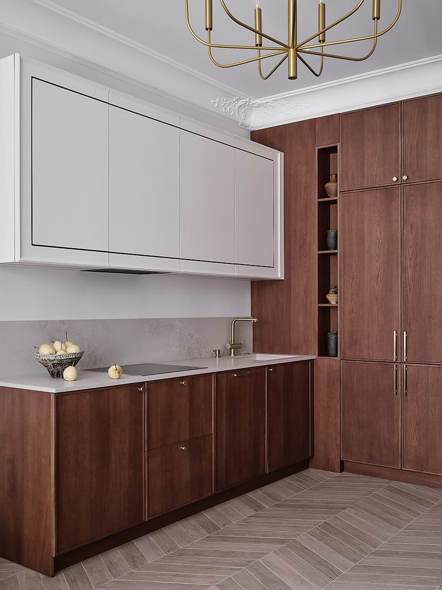 Шоколадные и персиковые тона в интерьере семейной квартиры — проект Дженнет Койтемировой