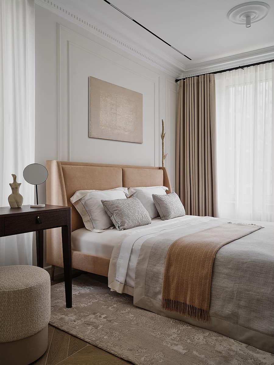 Шоколадные и персиковые тона в интерьере семейной квартиры — проект Дженнет Койтемировой