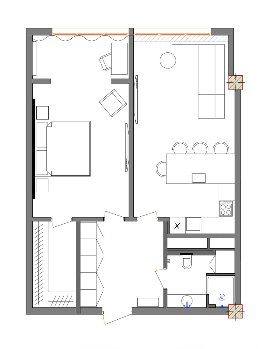 Медная кухня и глубокие природные тона в интерьере семейной квартиры — проект бюро ADDAtelier