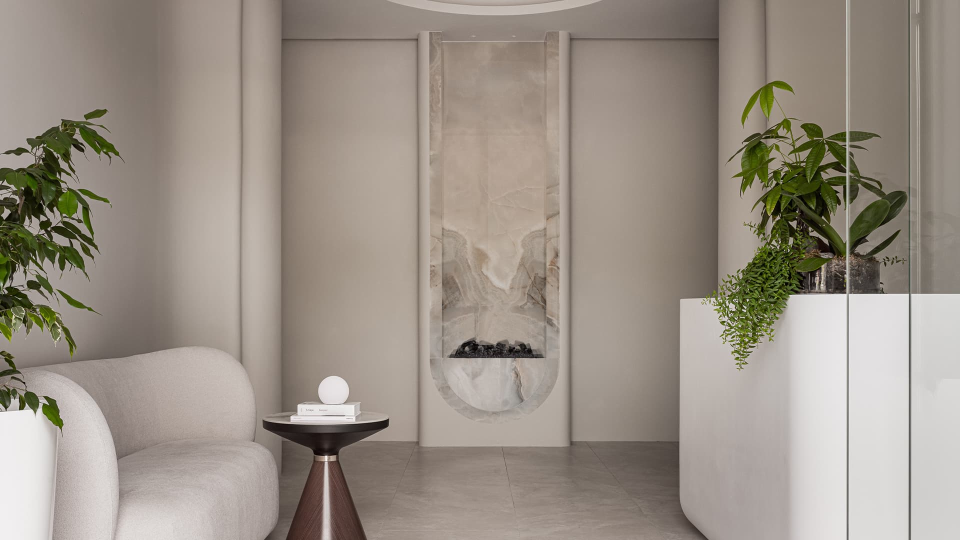 Монохромная палитра и скрытый свет в интерьере частной клиники — проект Юлии Сафоновой