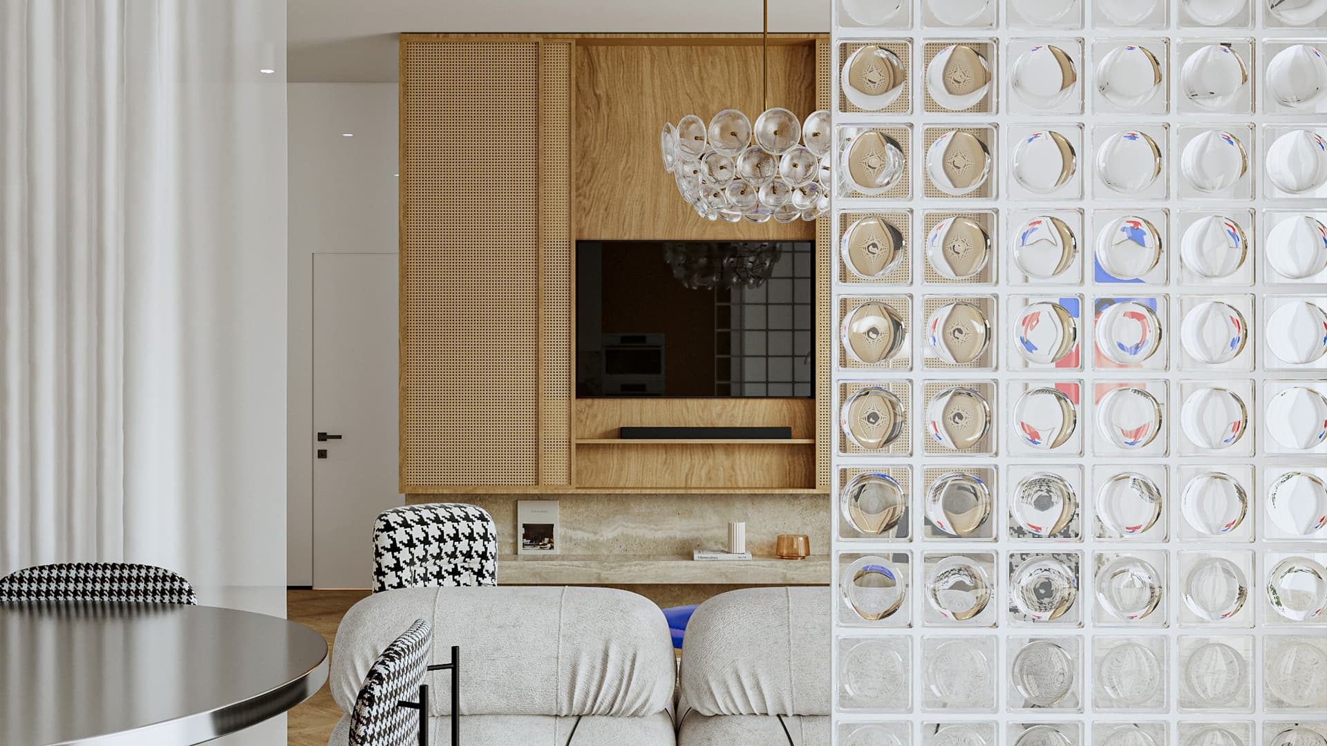 Яркие предметы искусства и черно-белые контрасты в интерьере московской квартиры — проект Zil Architects