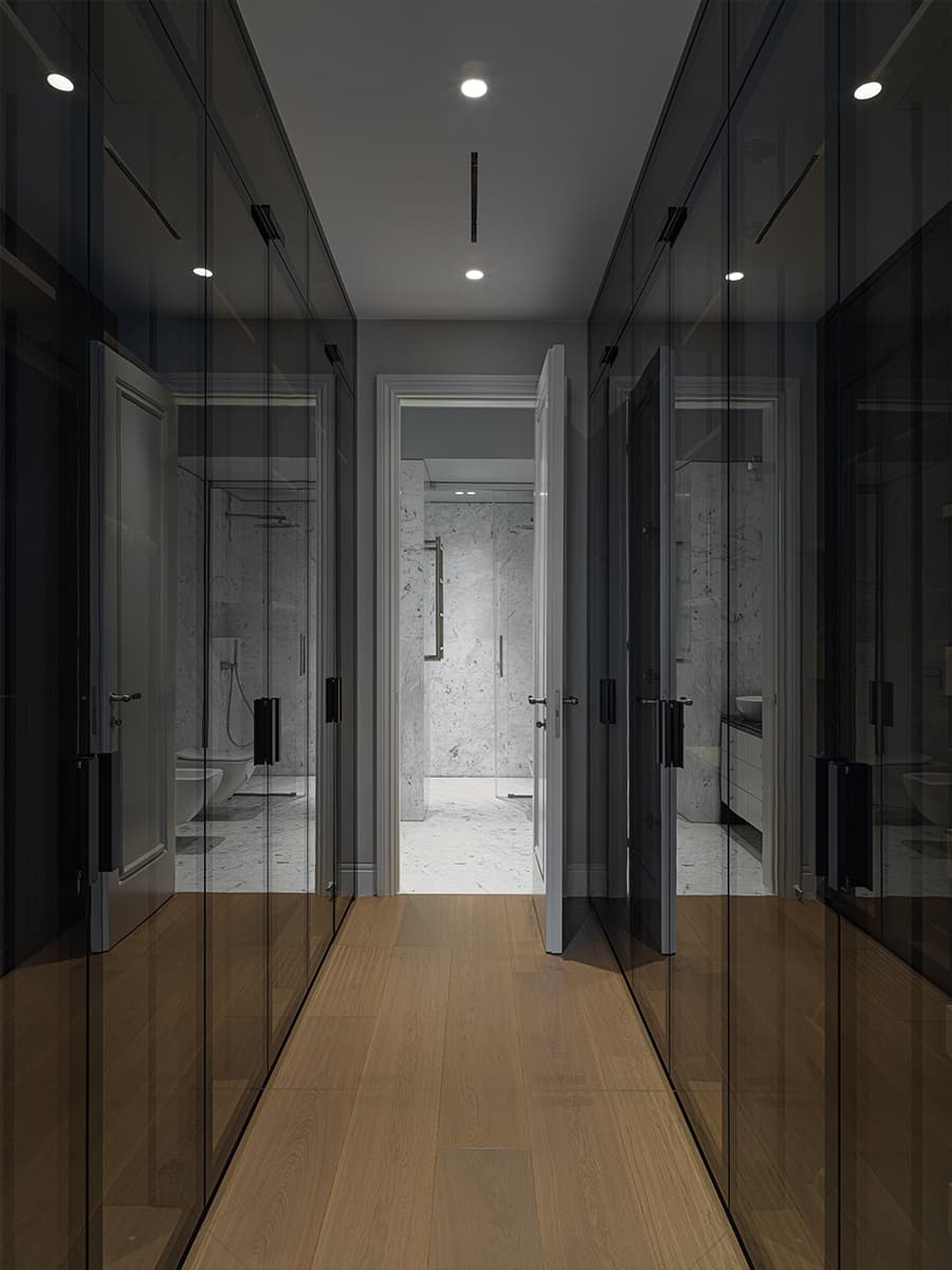 «Тихая роскошь» и декоративные порталы из камня в парадном интерьере квартиры — проект студии VFORM