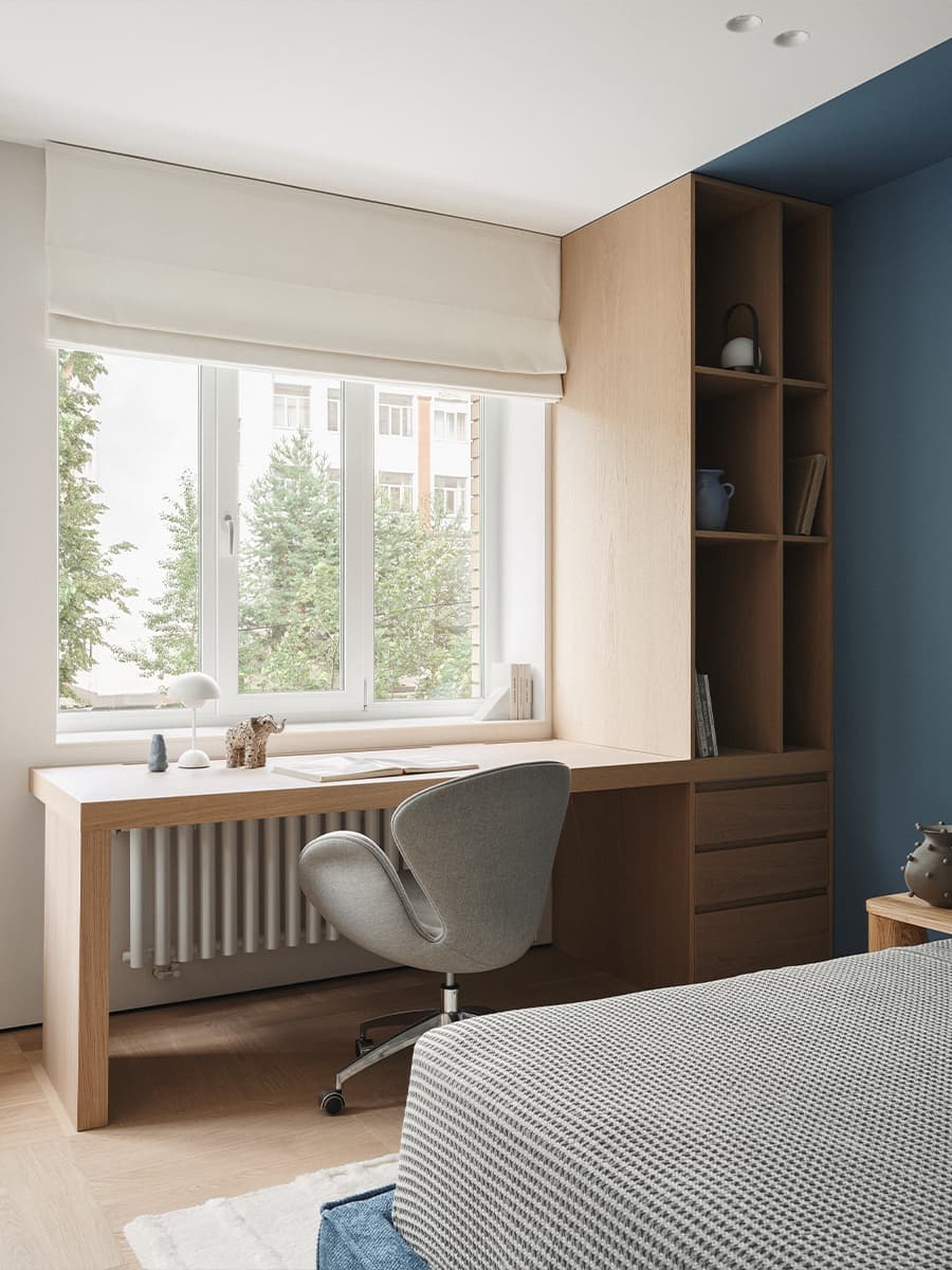 Четырехметровая пальма и лестница из стеклоблоков в интерьере австралийского шоурума — проект Ellison Studios