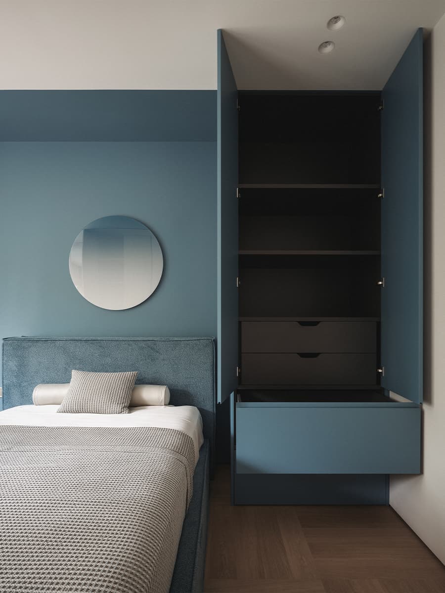 Четырехметровая пальма и лестница из стеклоблоков в интерьере австралийского шоурума — проект Ellison Studios