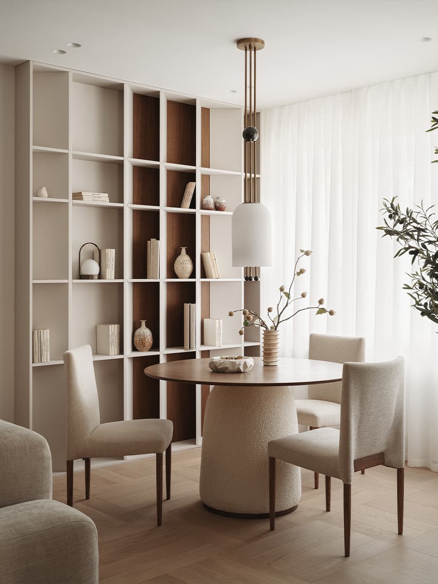 Четырехметровая пальма и лестница из стеклоблоков в интерьере австралийского шоурума — проект Ellison Studios