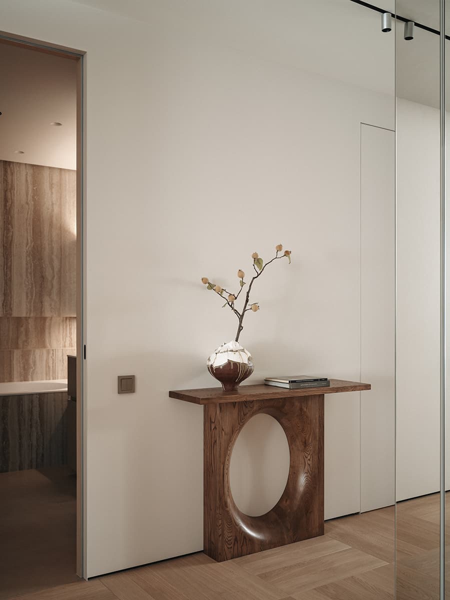 Четырехметровая пальма и лестница из стеклоблоков в интерьере австралийского шоурума — проект Ellison Studios