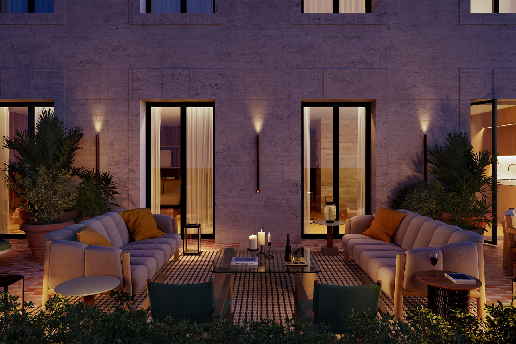 Диалог благородных материалов в интерьере клубного дома — проект Патрисии Уркиолы