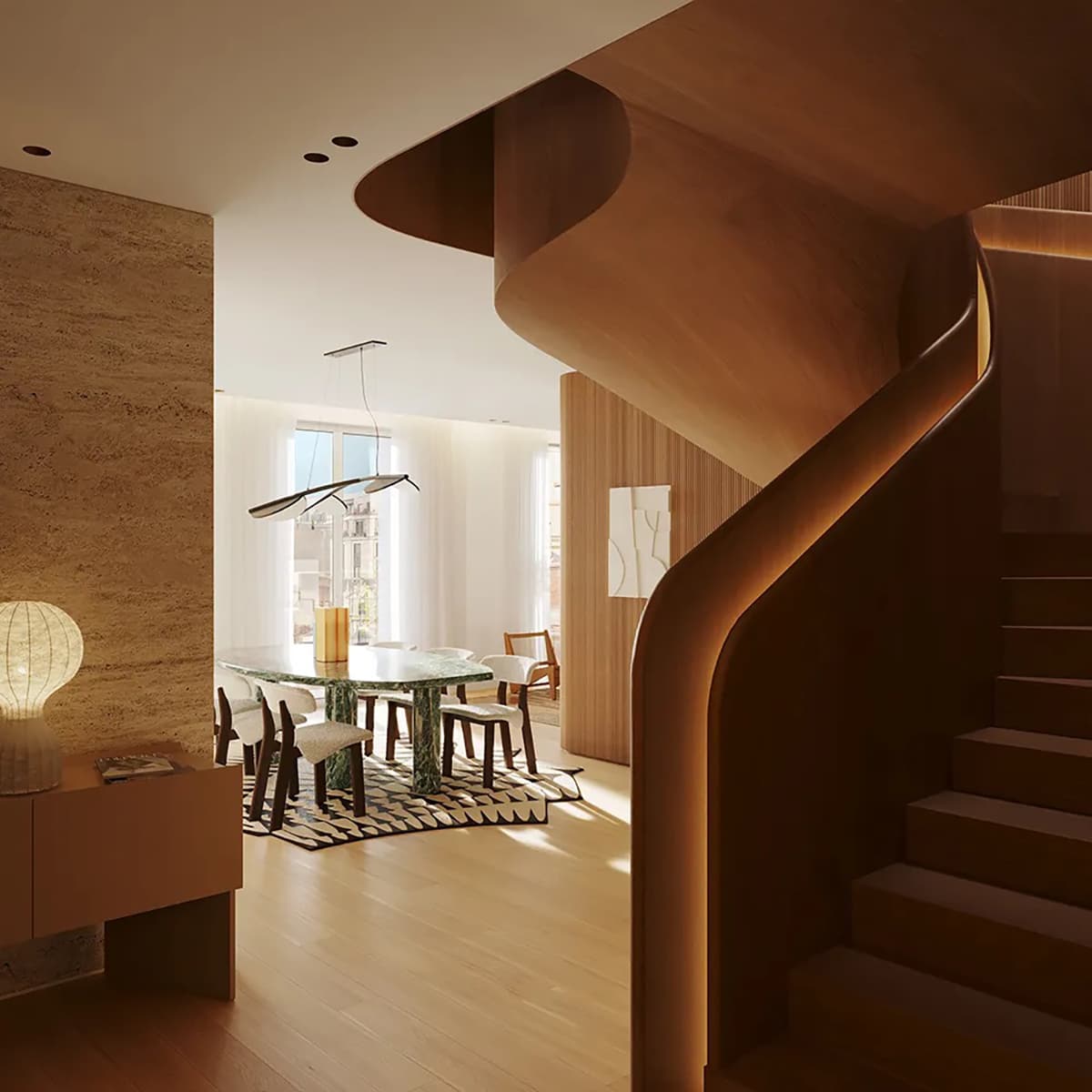 Диалог благородных материалов в интерьере клубного дома — проект Патрисии Уркиолы