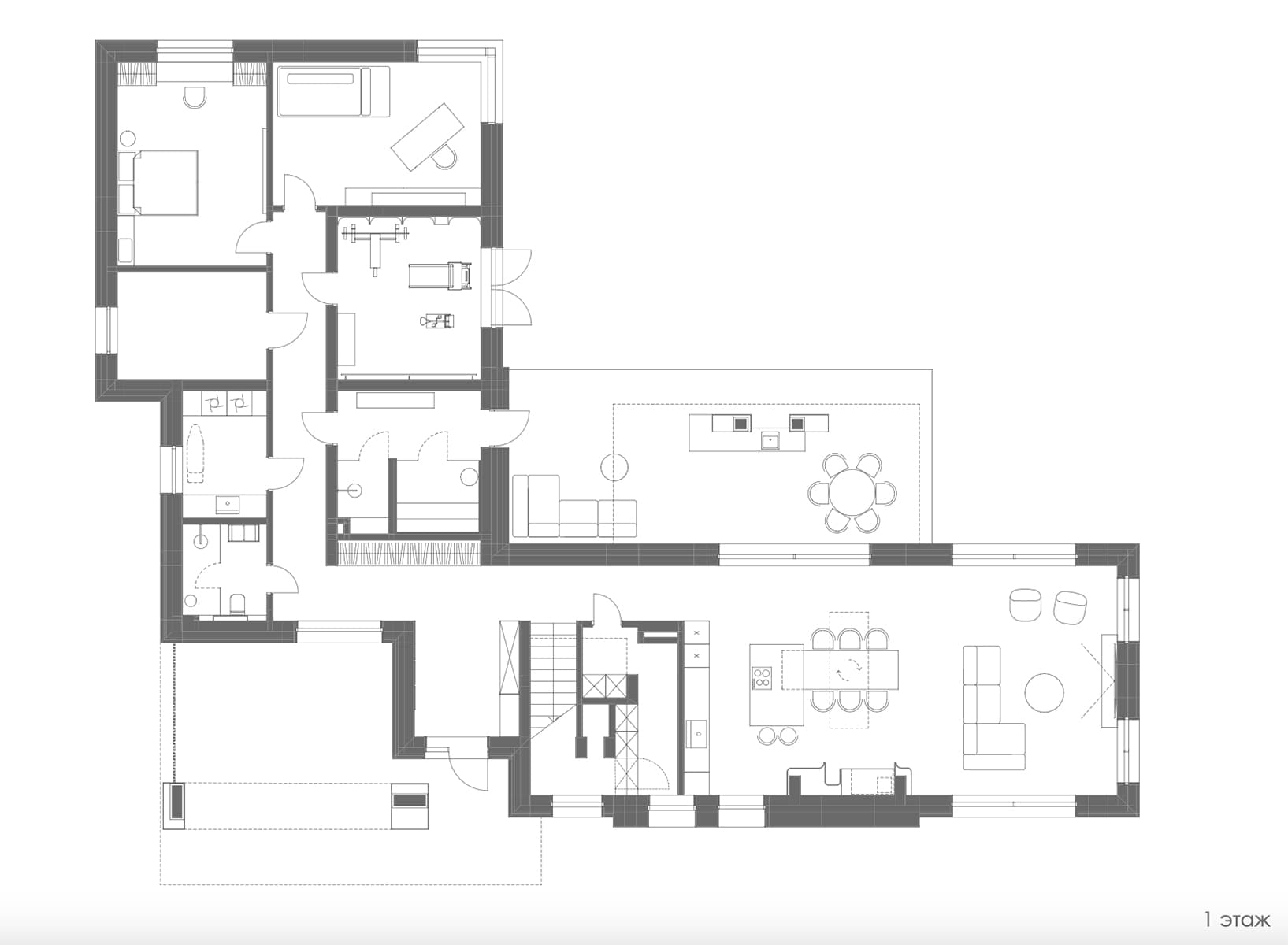 Игра контрастных цветов в интерьере квартиры с видовым кабинетом — проект студии GU Design