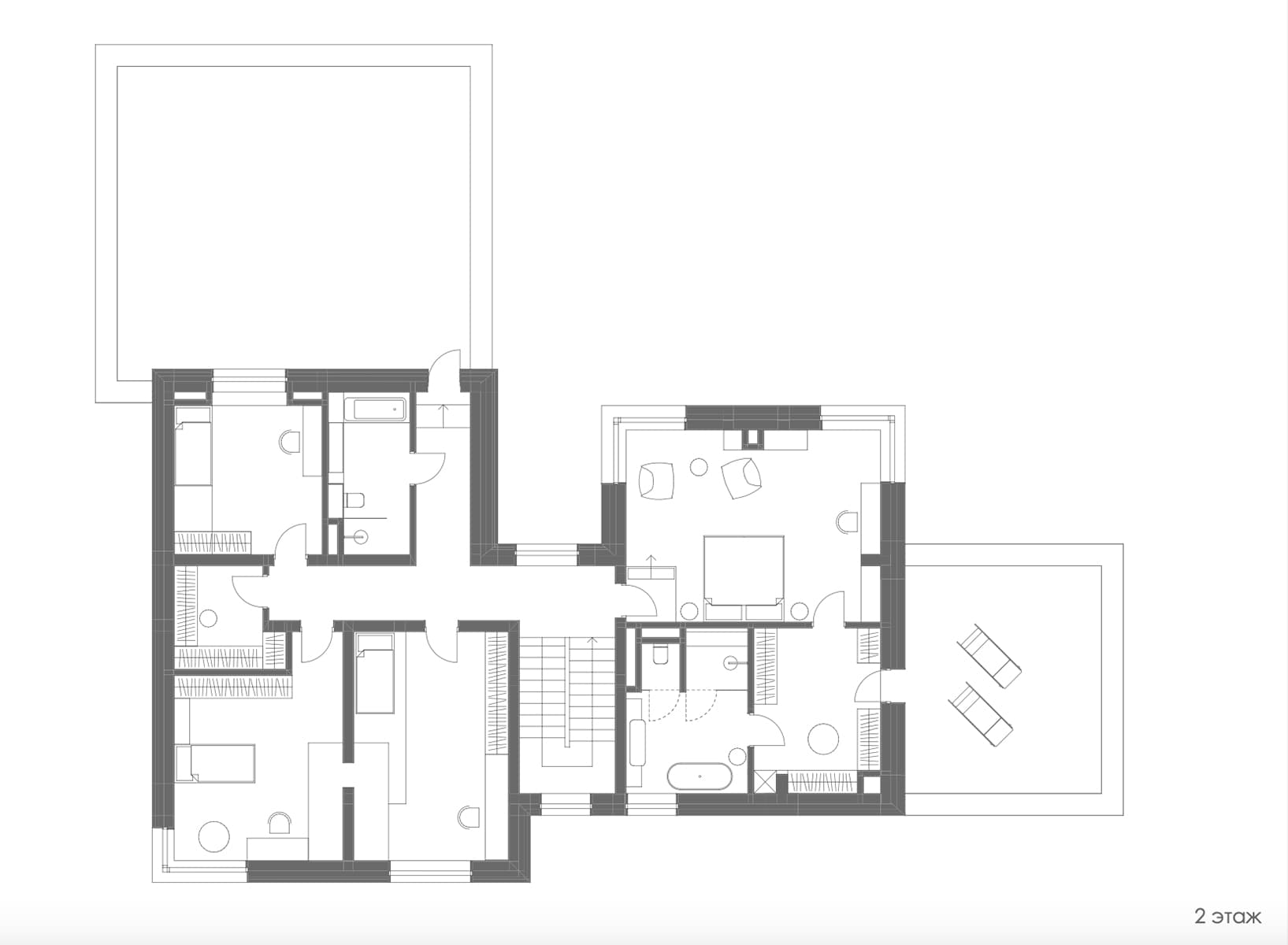Игра контрастных цветов в интерьере квартиры с видовым кабинетом — проект студии GU Design