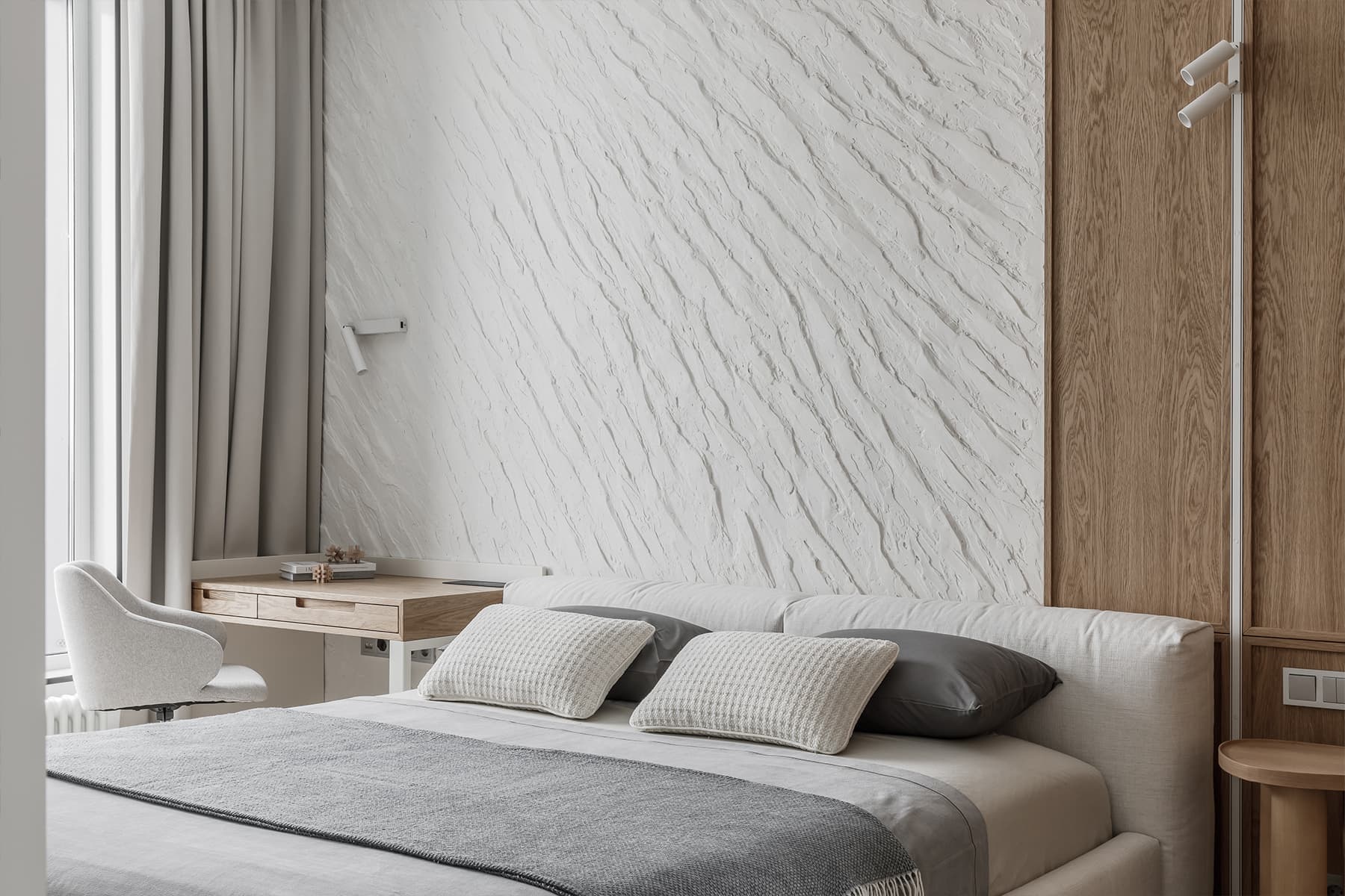 Светлый интерьер небольшой квартиры для студента-хоккеиста — проект Аллы Кроль