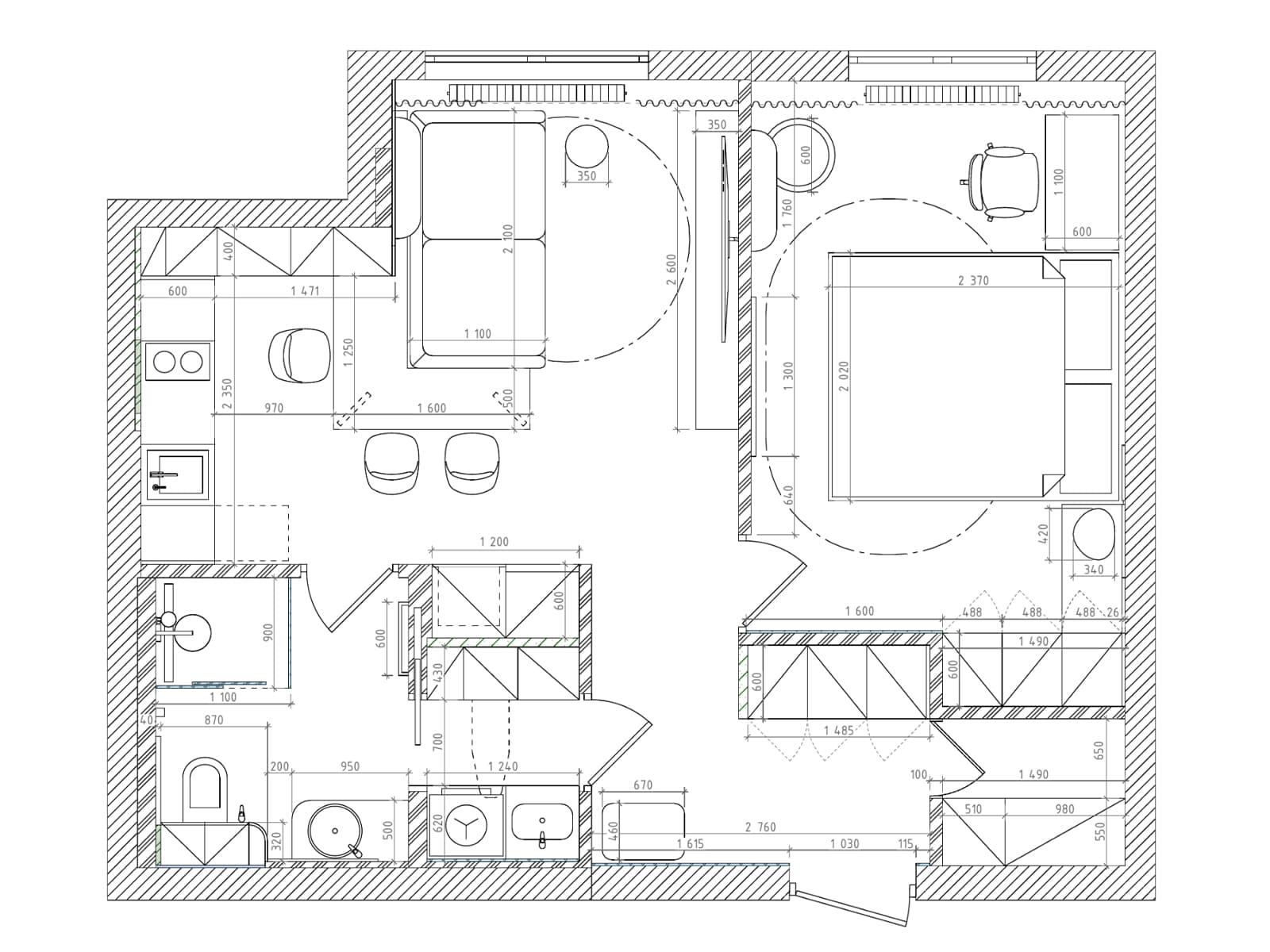 Светлый интерьер небольшой квартиры для студента-хоккеиста — проект Аллы Кроль