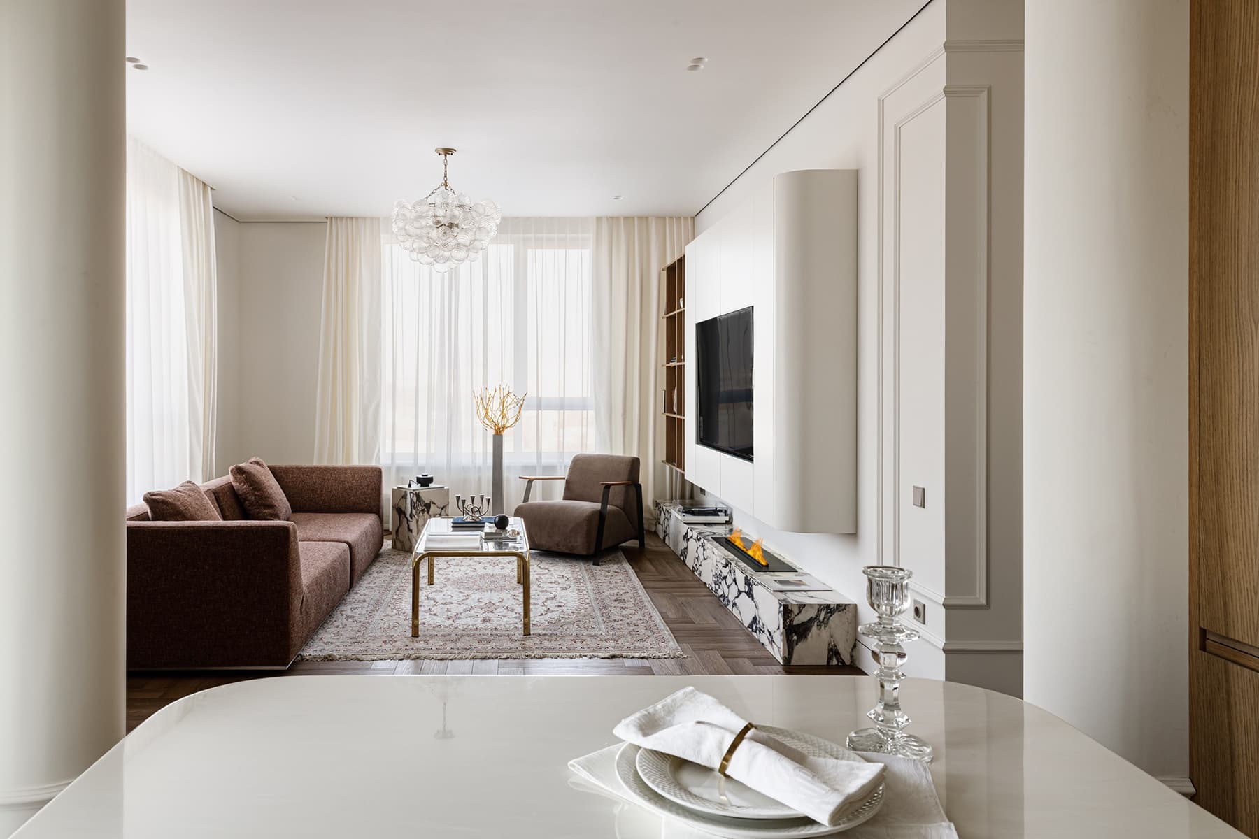 Воздушный интерьер квартиры для девушки — проект Ляззат Бисембиной