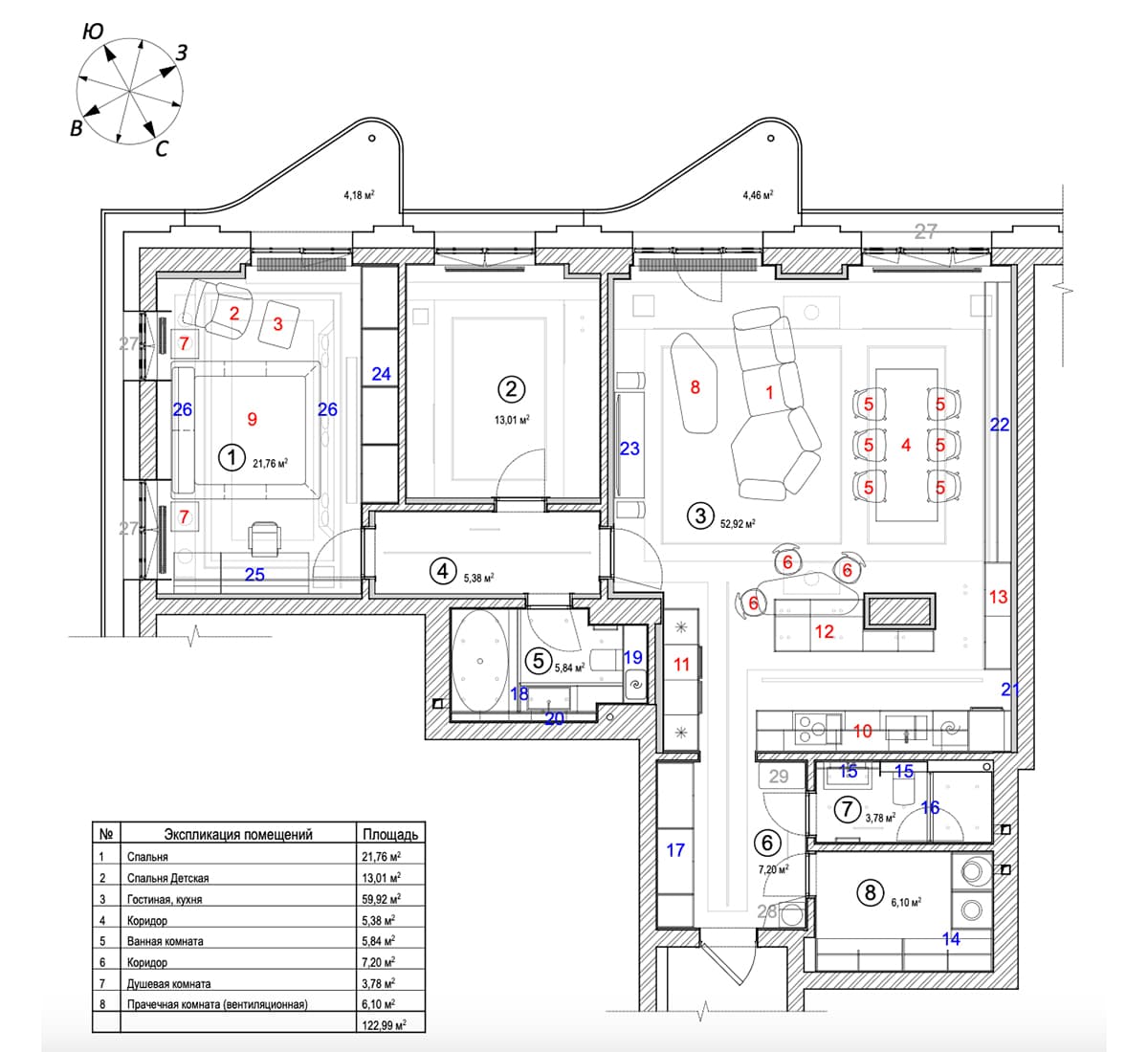Мрамор, шпон дуба и сталь в интерьере просторной квартиры — проект Артема Кучерова