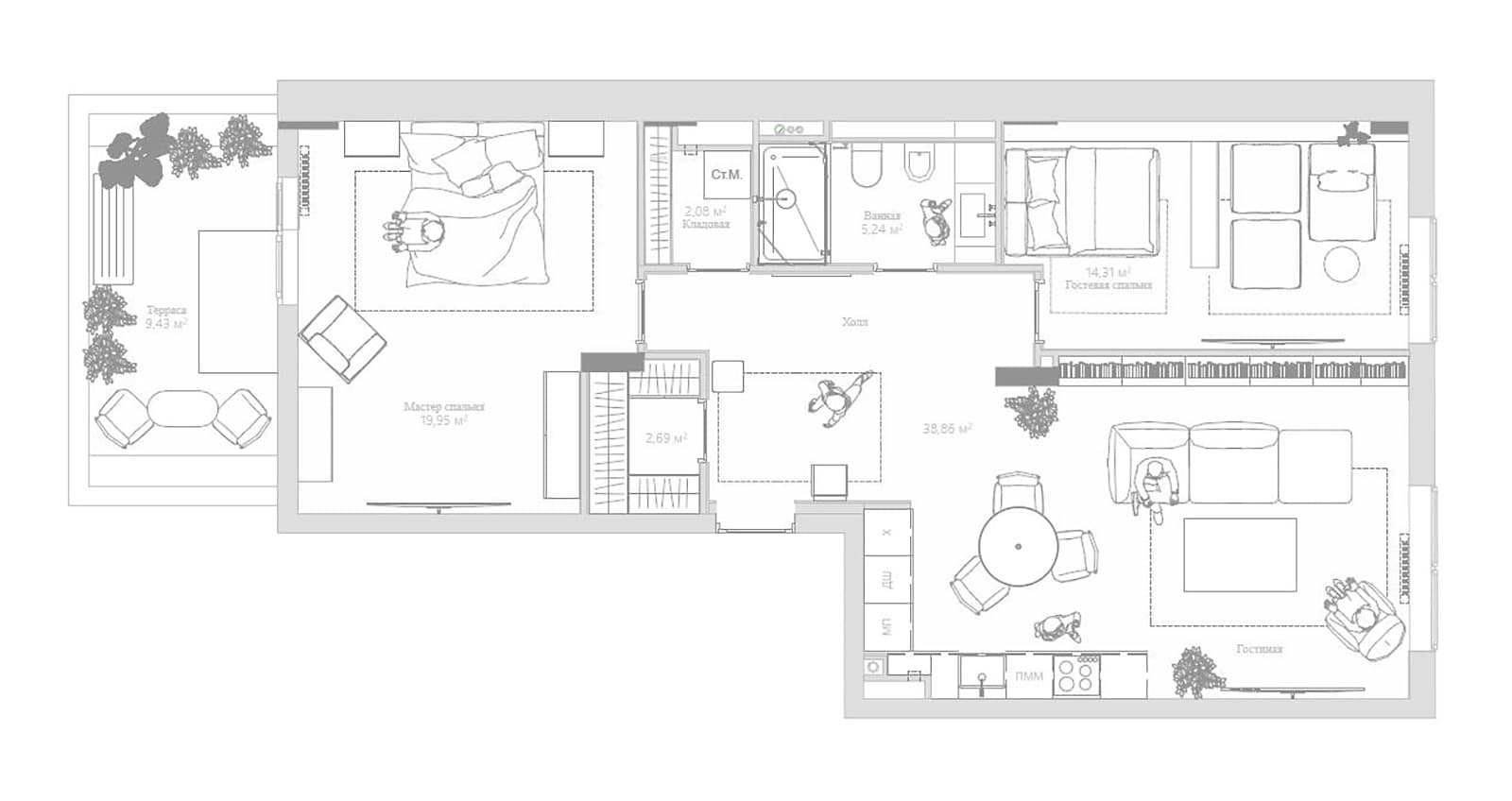Колоритный интерьер квартиры с винтажными деталями — проект студии дизайна и декора MISURA HOME