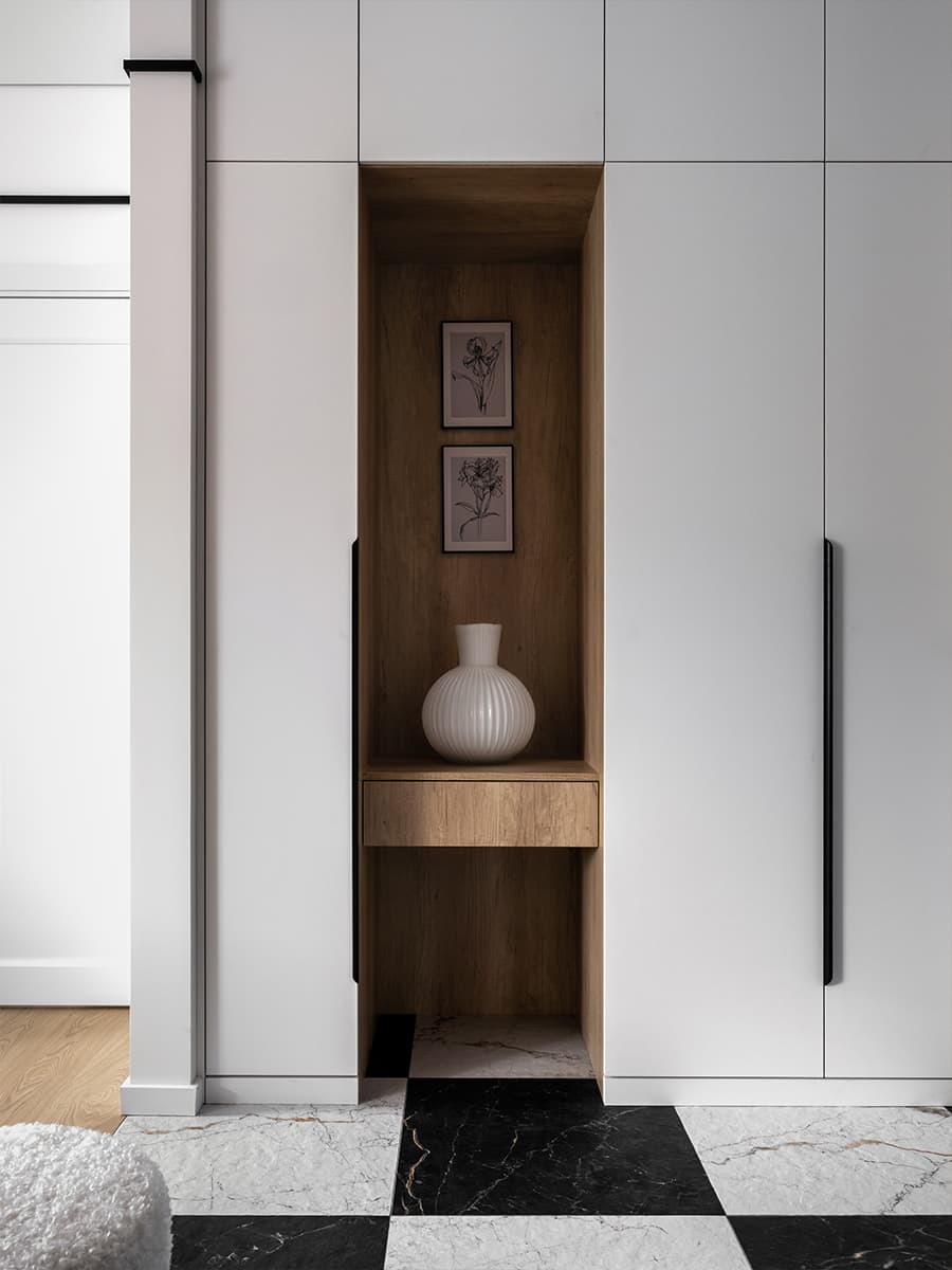 Графичные детали в светлом интерьере для молодой девушки — проект Маргариты Павелко