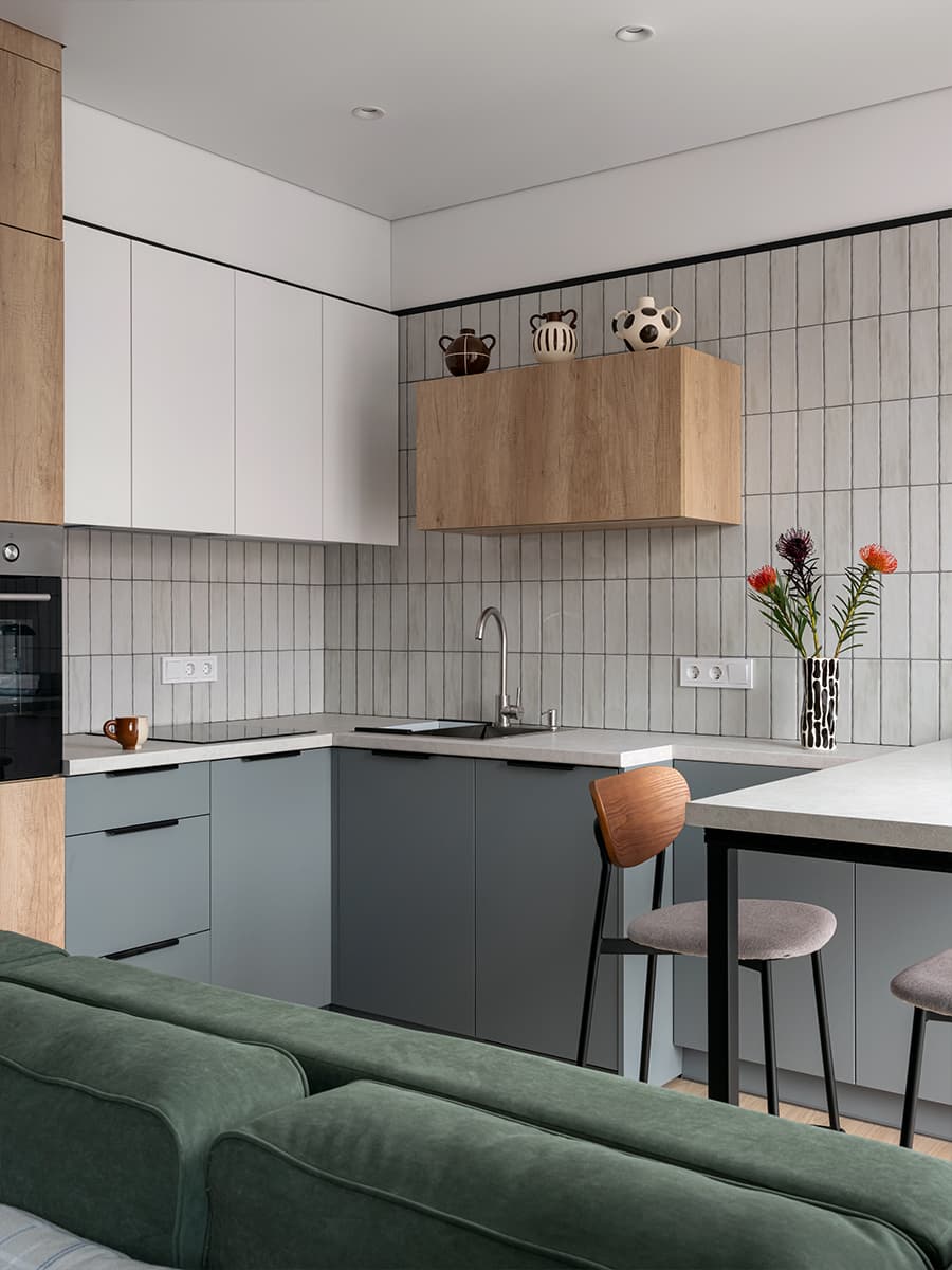 Графичные детали в светлом интерьере для молодой девушки — проект Маргариты Павелко