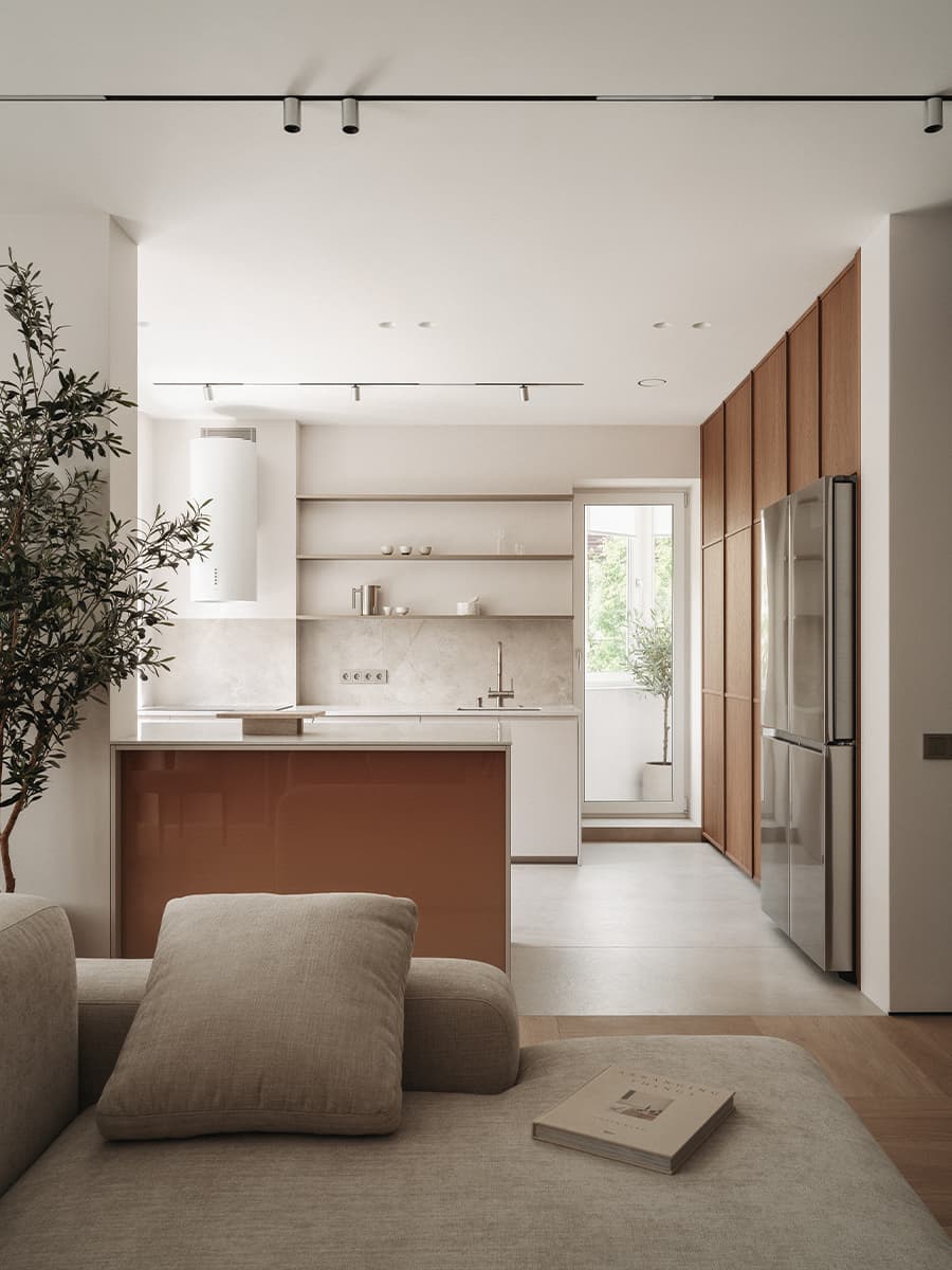 Акцентная синяя спальня в интерьере квартиры в доме 1940-х годов — проект Shilova Studio