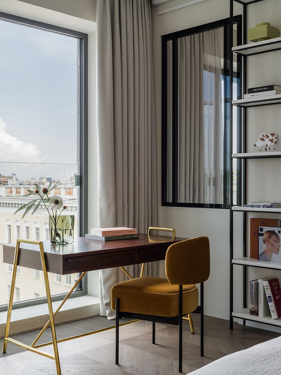 Графичные детали в интерьере небольшой квартиры — проект Tatiana Arkhipova Interior Design Studio